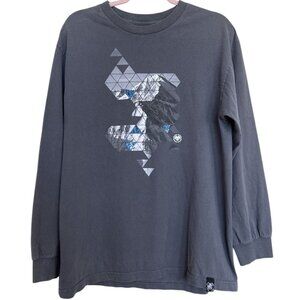 Never Summer Shirt Mens Size Large L Gray Snowboard Colorado Logo Mountains